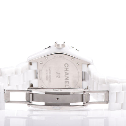 Chanel Stainless Steel Ceramic Diamond Pink Mother of Pearl 38mm J12 Automatic Watch White 5 of 7