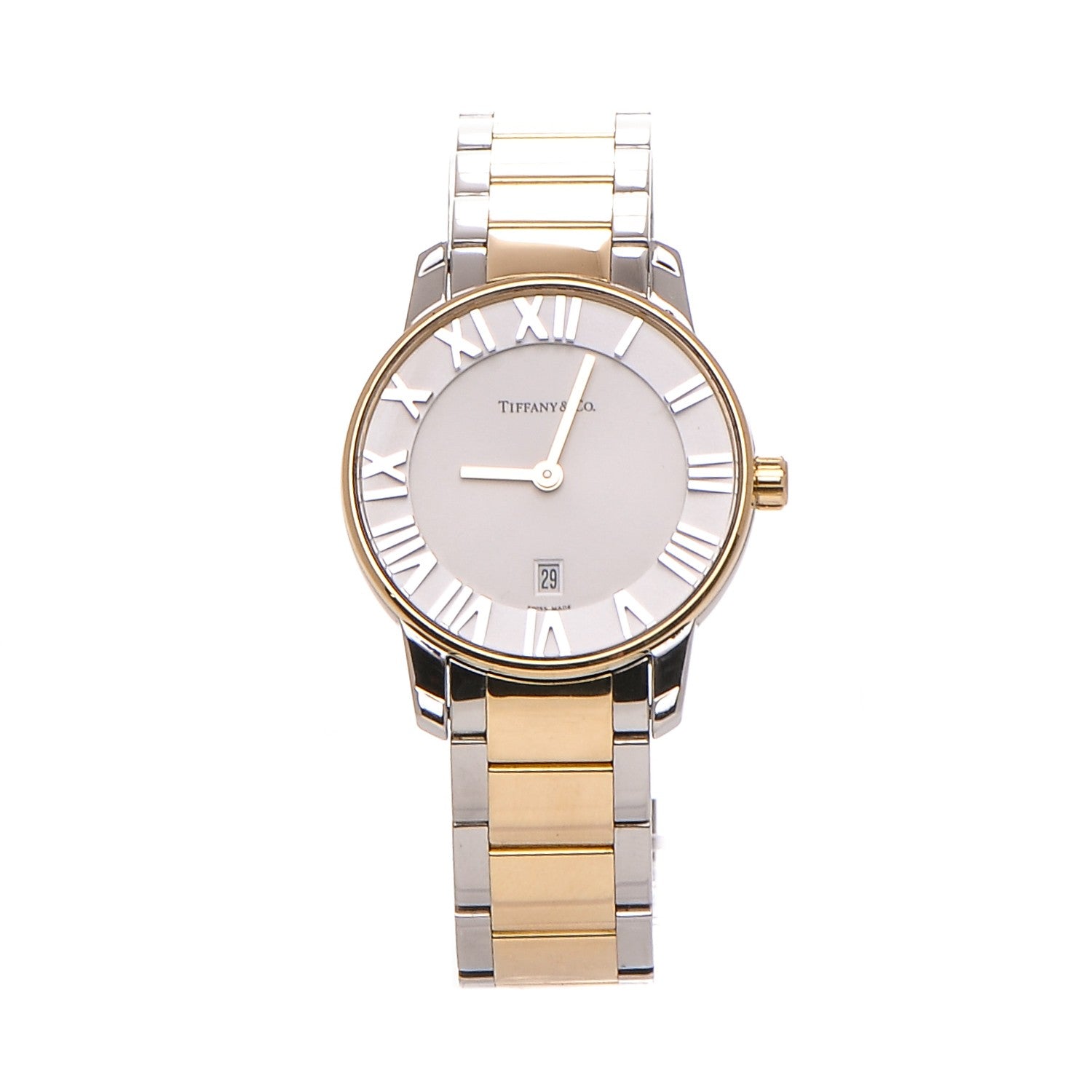 Tiffany Stainless Steel 18K Rose Gold 29mm Atlas 2-Hand Quartz