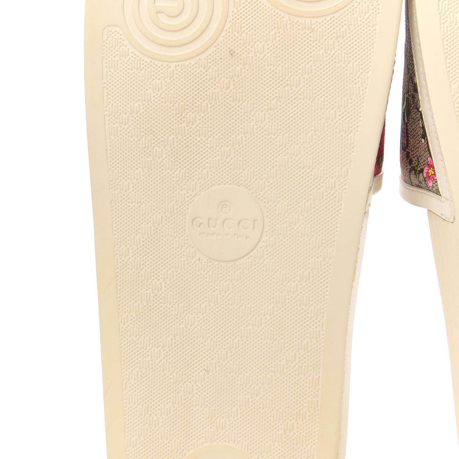 Gucci GG Supreme Monogram Flora Pursuit Slide Sandals 40 White 6 of 9