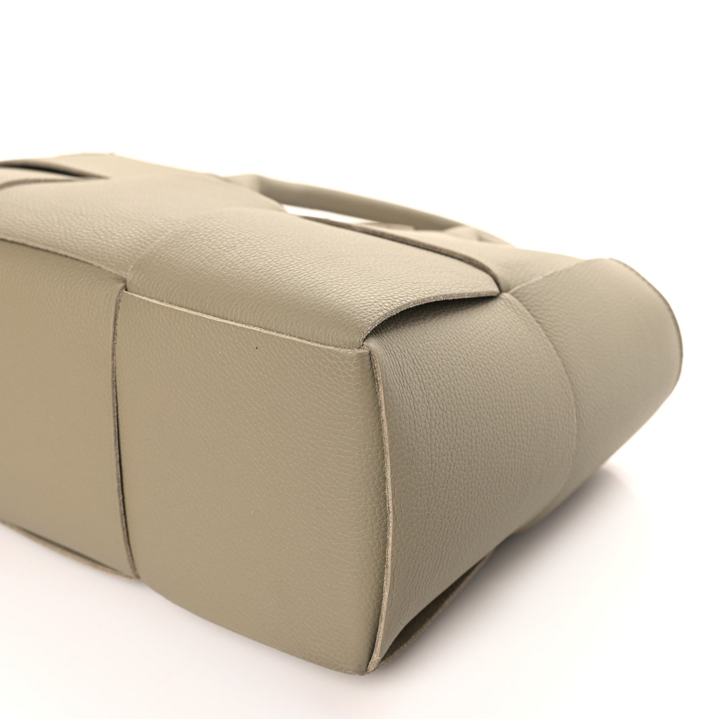 Grained Calfskin Maxi Intrecciato Small Arco Tote Taupe