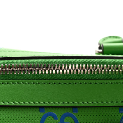 Gucci Calfskin GG Tennis Embossed Large Duffle Bag Joy Green Joy Blue 8 of 9
