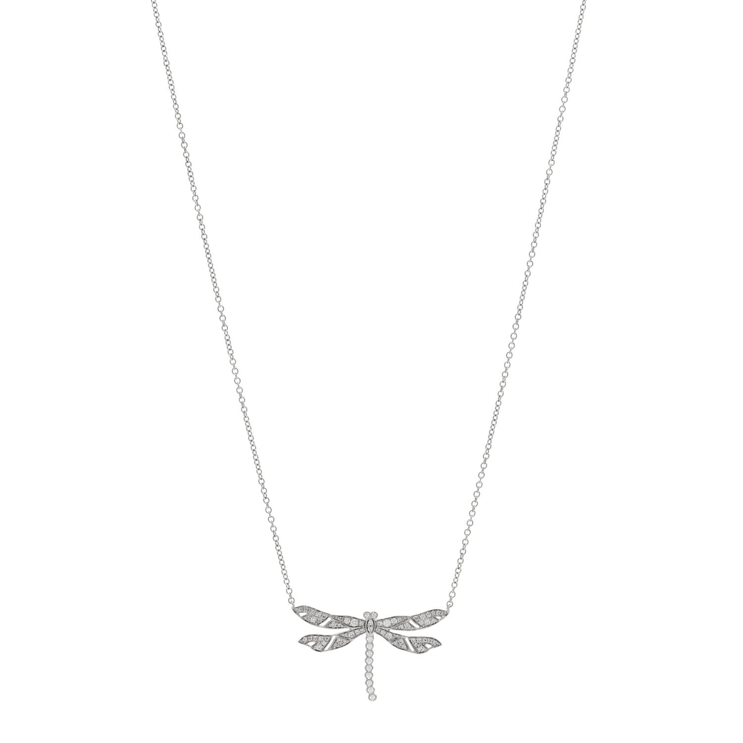 Tiffany Platinum Diamond Dragonfly Pendant Necklace 1 of 5