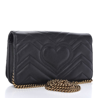 Gucci Calfskin Matelasse GG Marmont Mini Bag Black 3 of 9