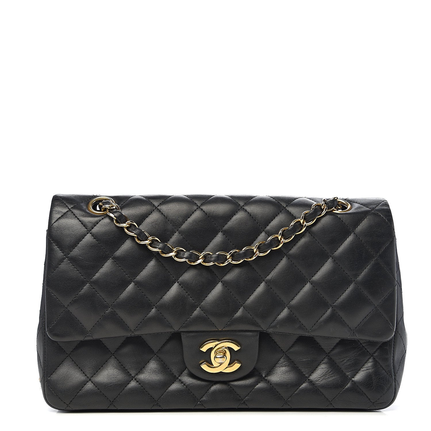 Chanel Lambskin Quilted Medium Double Flap Black 1 of 17