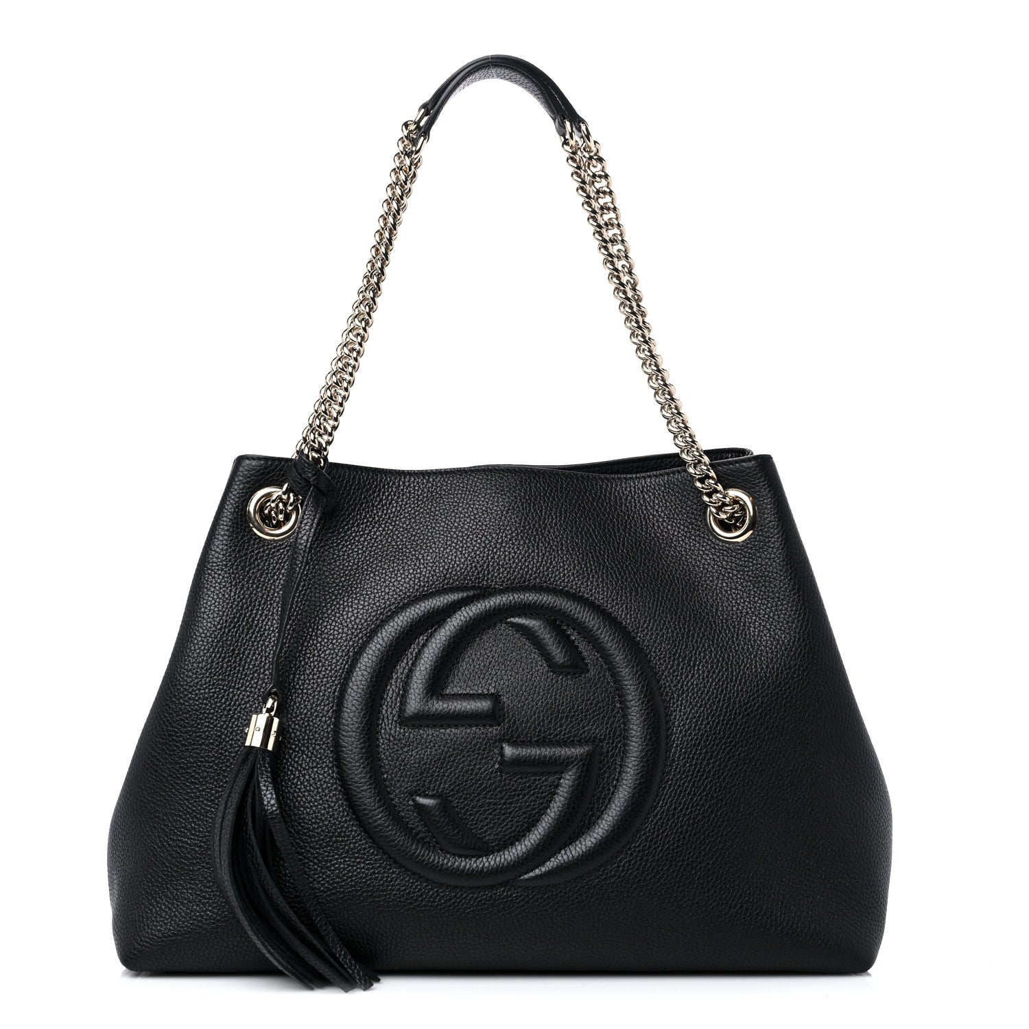 Gucci Pebbled Calfskin Medium Soho Chain Shoulder Bag Black 1 of 10