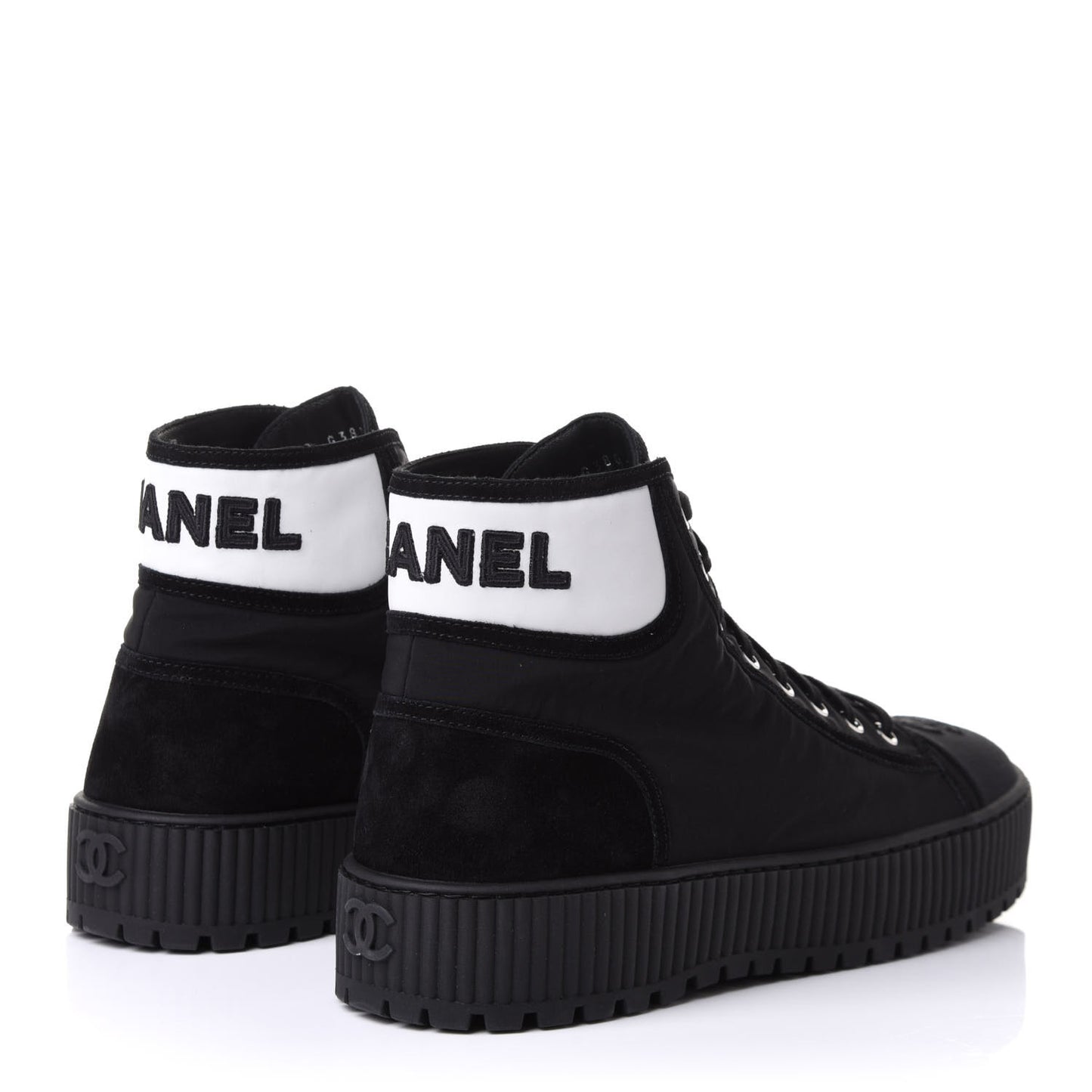 Fabric Suede Kidskin Grosgrain Lace Up Cap Toe Sneakers 42 Black White