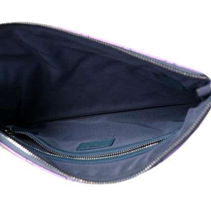 Chanel Iridescent Crumpled Calfskin CC Ripples Medium Cosmetic Case Purple 5 of 10