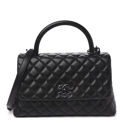 Chanel Caviar Quilted Small Coco Handle Flap So Black 1 of 11