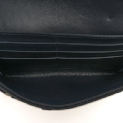 Christian Dior Oblique Saddle Chain Long Wallet Blue 6 of 12