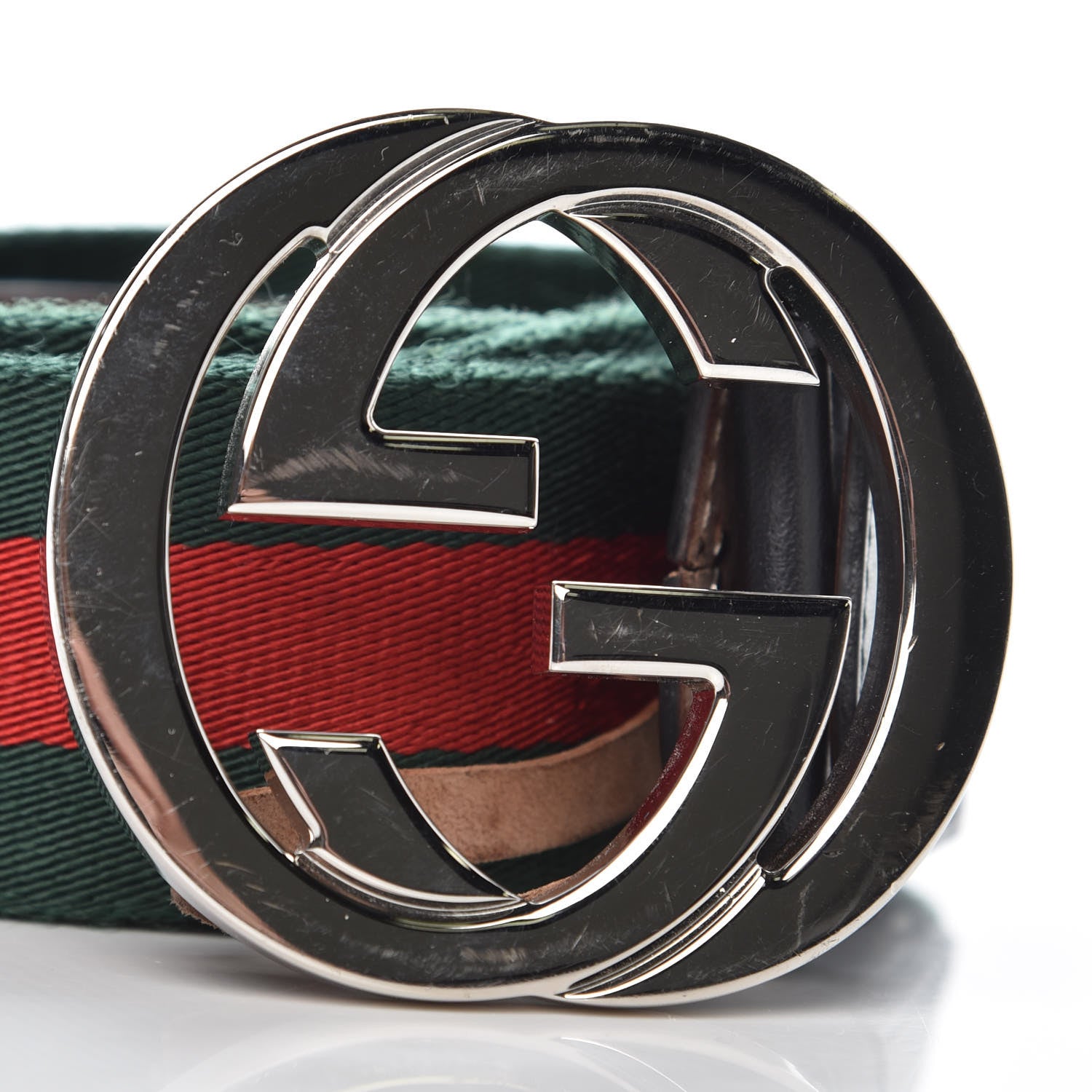 Gucci Calfskin Web Interlocking G Belt 120 48 Dark Brown 9 of 9