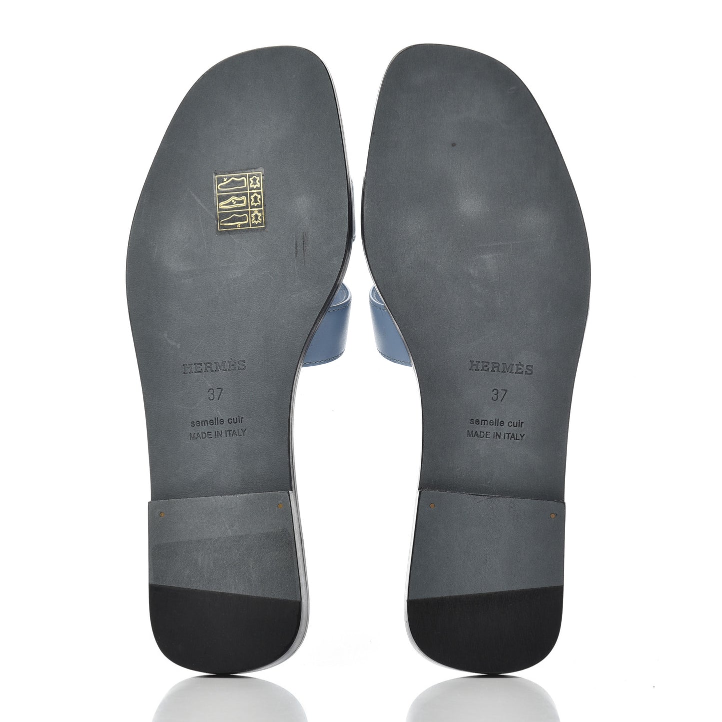 Calfskin Oran Sandals 37 Bleu Bleuet