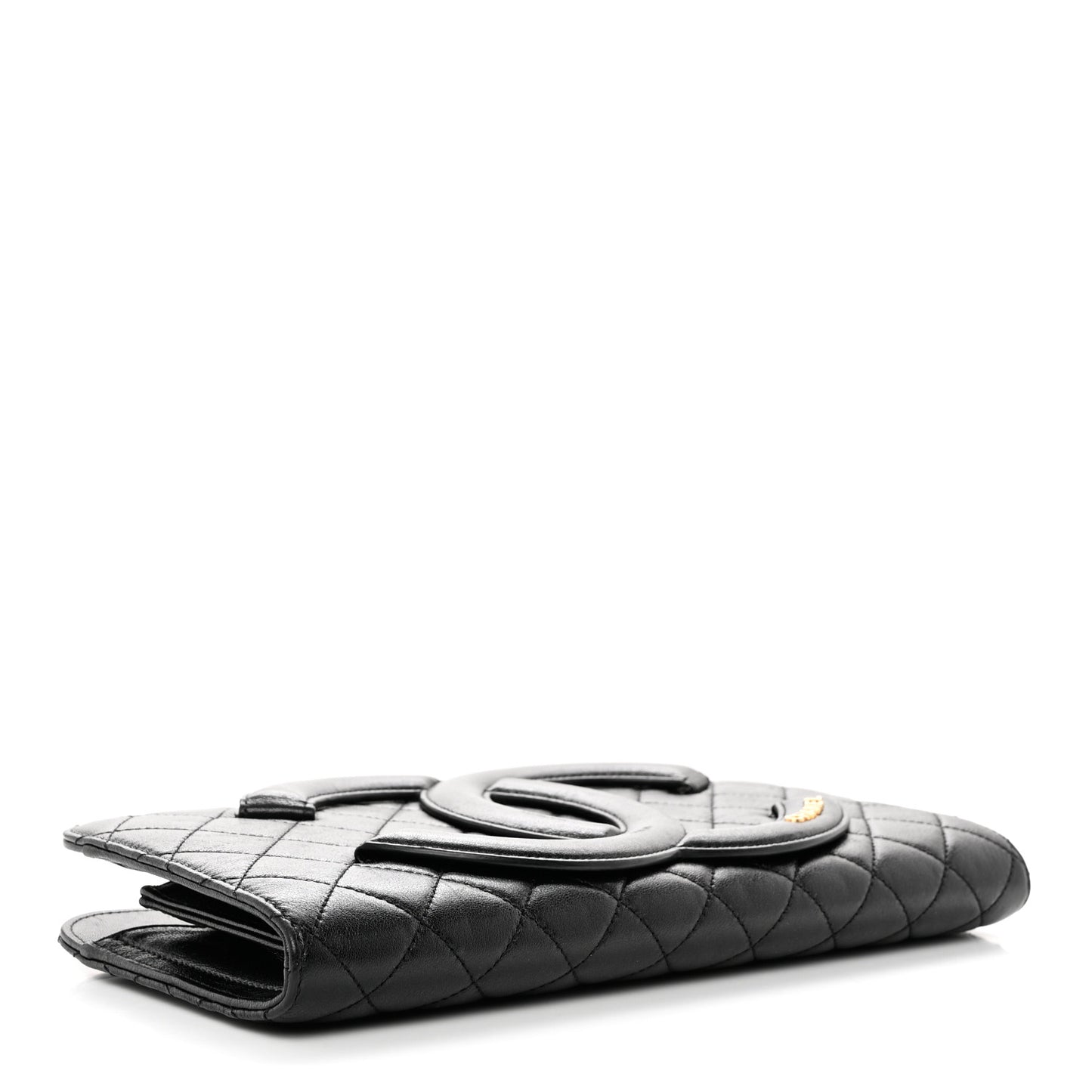 Lambskin Quilted Coco Midnight Clutch Black
