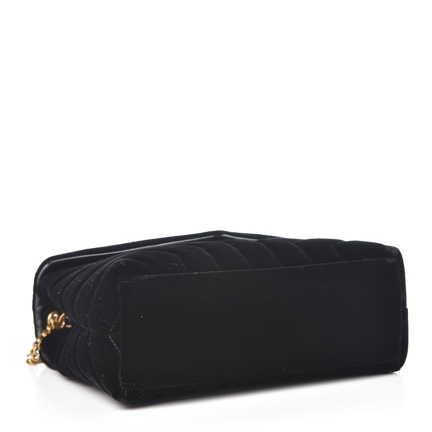 Velvet Y Quilted Monogram Small Loulou Chain Satchel Black