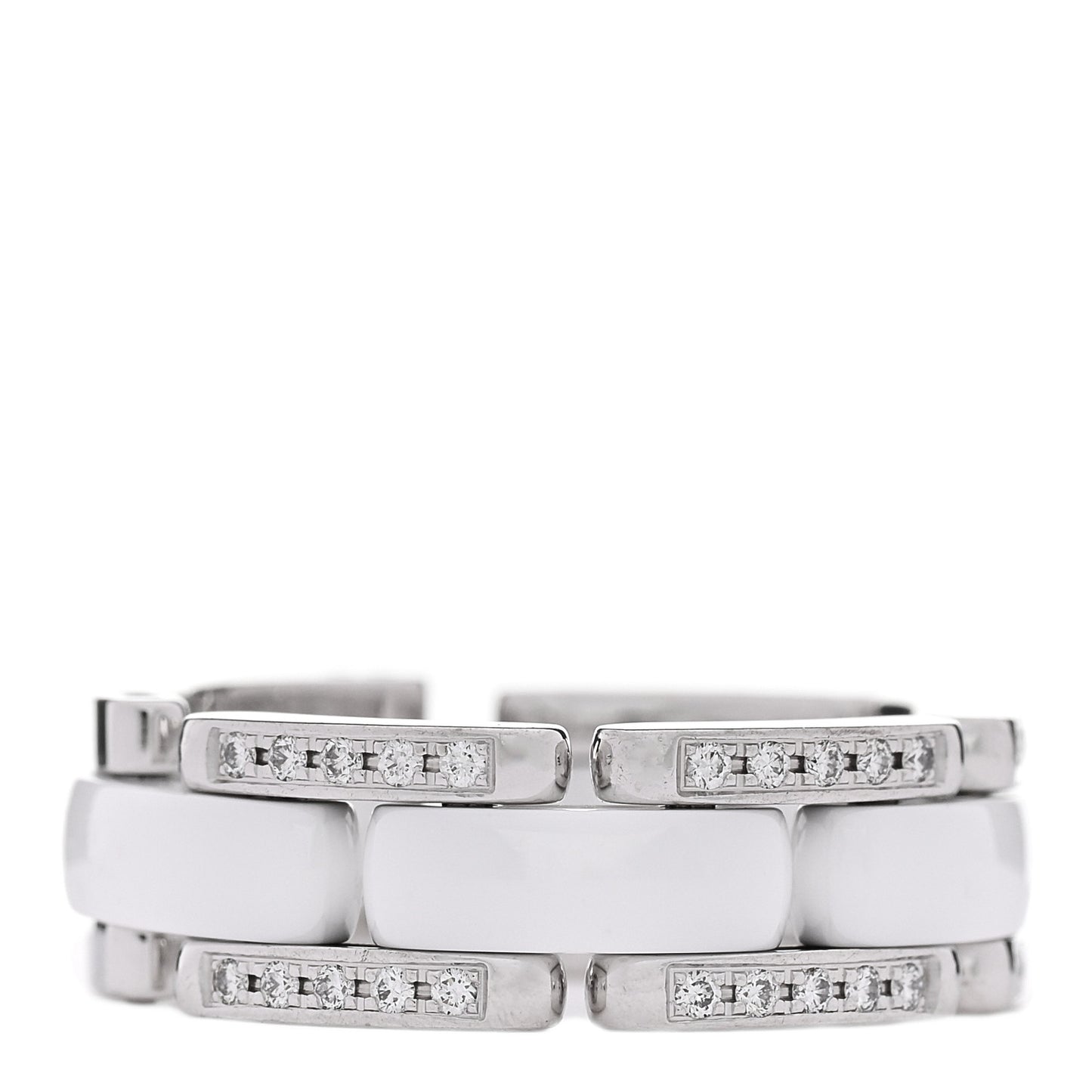 18K White Gold Ceramic Diamond Medium Ultra Ring White 50 5.5