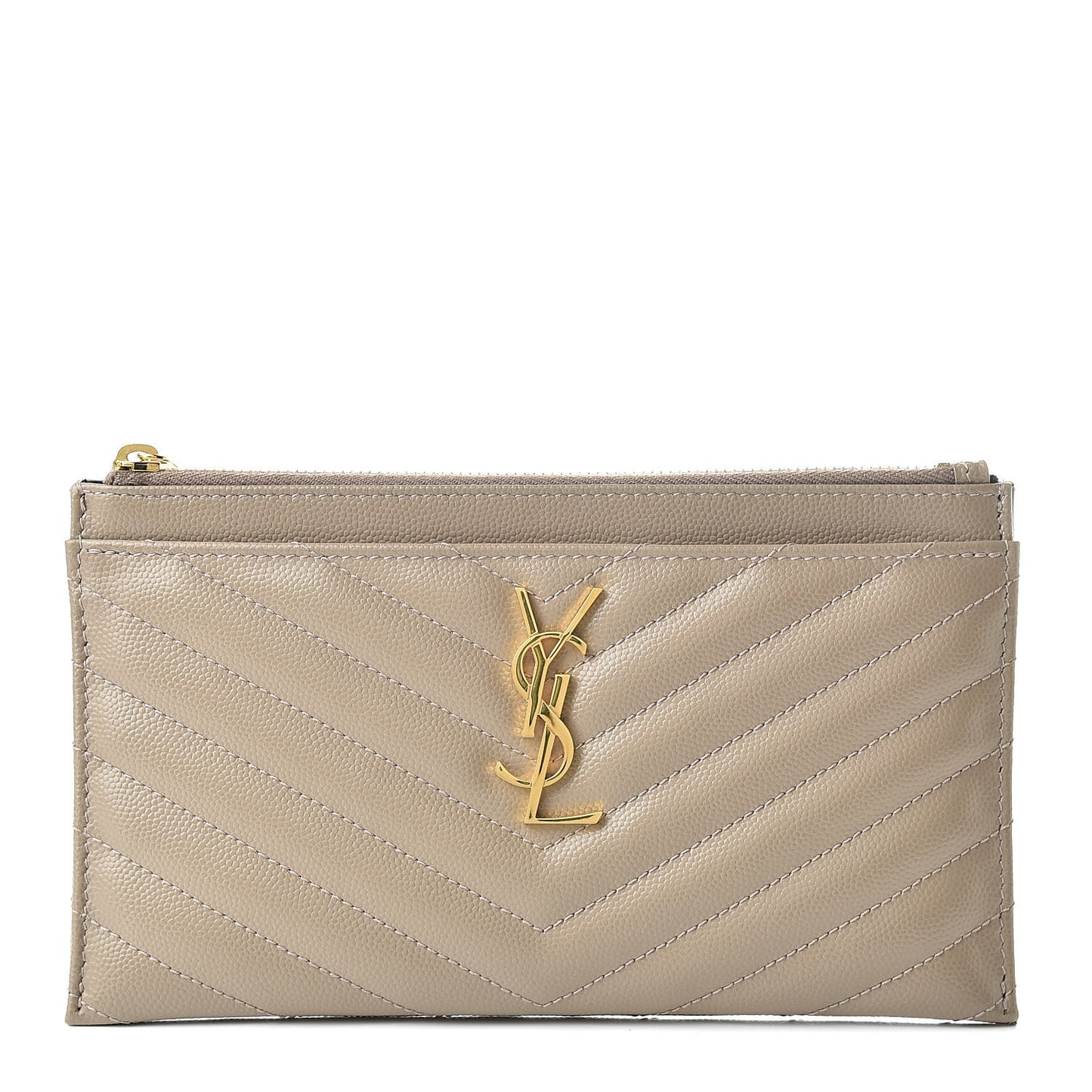 Grain De Poudre Chevron Monogram Bill Pouch Dusty Grey