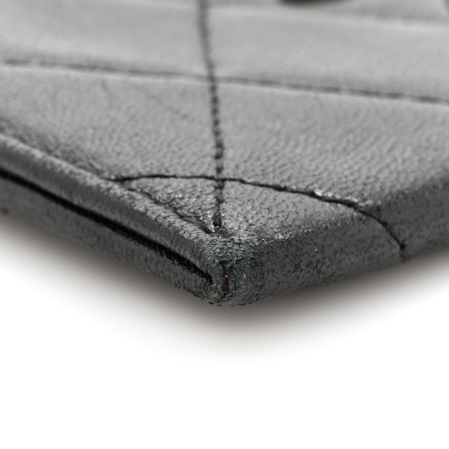 Lambskin Quilted Card Holder Black