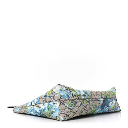 Gucci GG Supreme Monogram Blooms Medium Reversible Tote Beige Blue Navy 4 of 15
