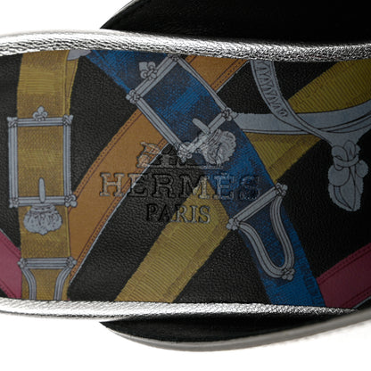 Hermes Metallic Goatskin Rivoli Mules 36 Gris Argente 7 of 9