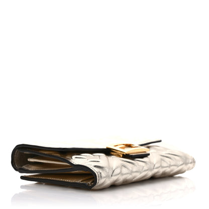 Fendi Vitello Catalan Mirror FF 1974 Embossed Medium Wallet Champagne 4 of 7