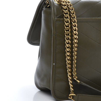 Saint Laurent Calfskin Matelasse Monogram Medium Niki Chain Satchel Olive 12 of 12