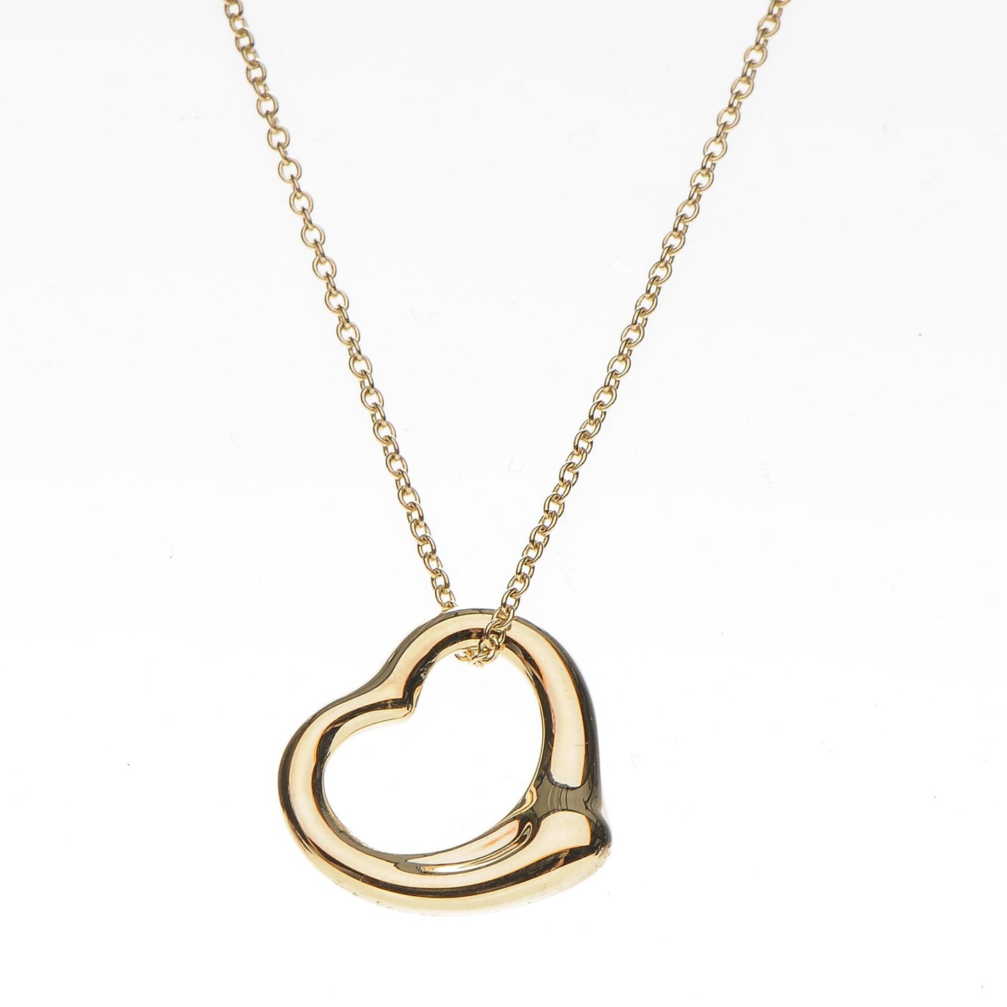 18K Yellow Gold Elsa Peretti Small Open Heart Pendant Necklace