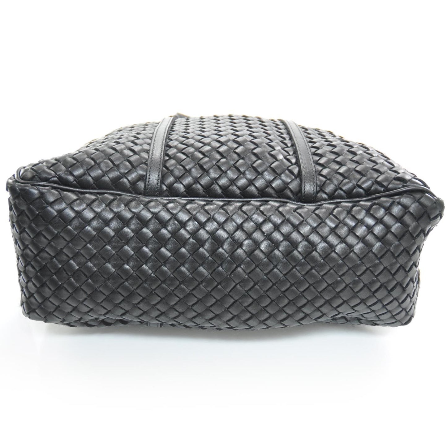 Nappa Intrecciato Wool Detail Tote Nero Black
