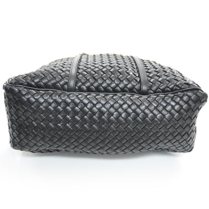 Bottega Veneta Nappa Intrecciato Wool Detail Tote Nero Black 4 of 9
