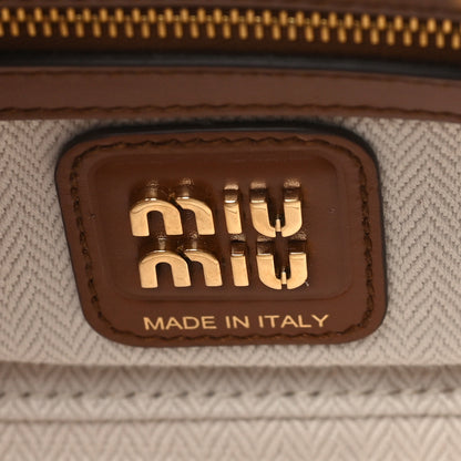 Miu Miu Nappa Patchwork Small Beau Top Handle Bag Cognac 6 of 9