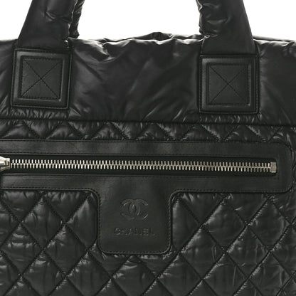 Chanel Nylon Quilted Large Coco Cocoon Tote Black 8 of 10