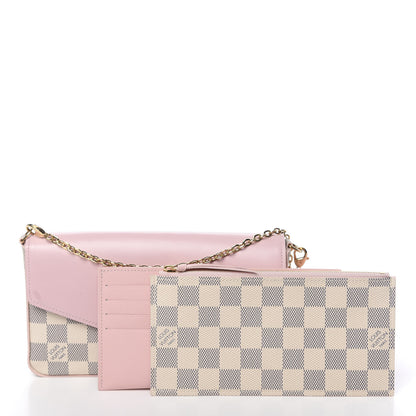 Louis Vuitton Damier Azur Calfskin Pochette Felicie Eau de Rose 3 of 11