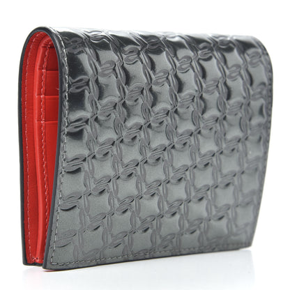 Christian Louboutin Patent Embossed Bi-Fold Wallet Silver 3 of 7