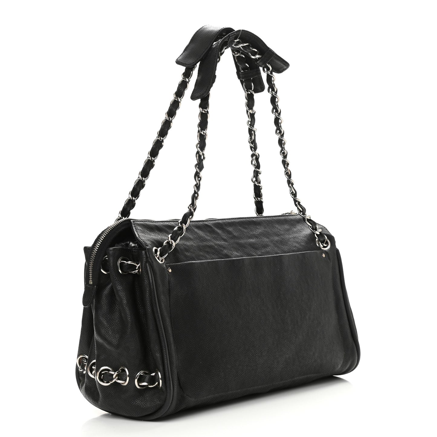 Caviar Diagonal Ligne Tote Black