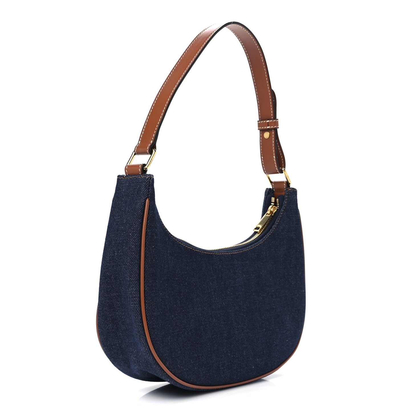 Denim Ava Shoulder Bag Navy Tan