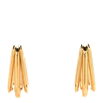 Saint Laurent Metal Square Triple Hoop Earrings Gold 1 of 10