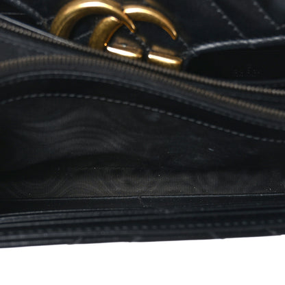 Gucci Calfskin Matelasse GG Marmont Chain Wallet Black 5 of 10