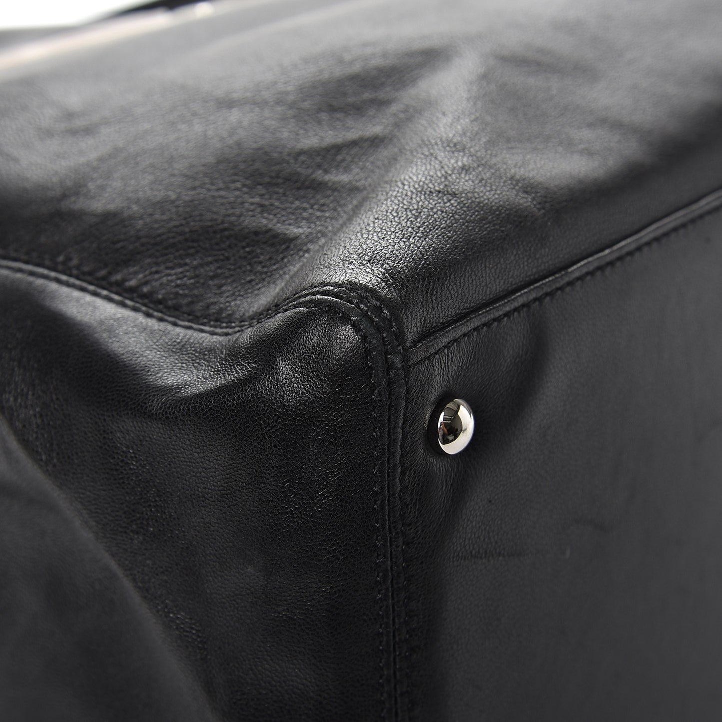 Lambskin Executive Cerf Shopper Tote Black