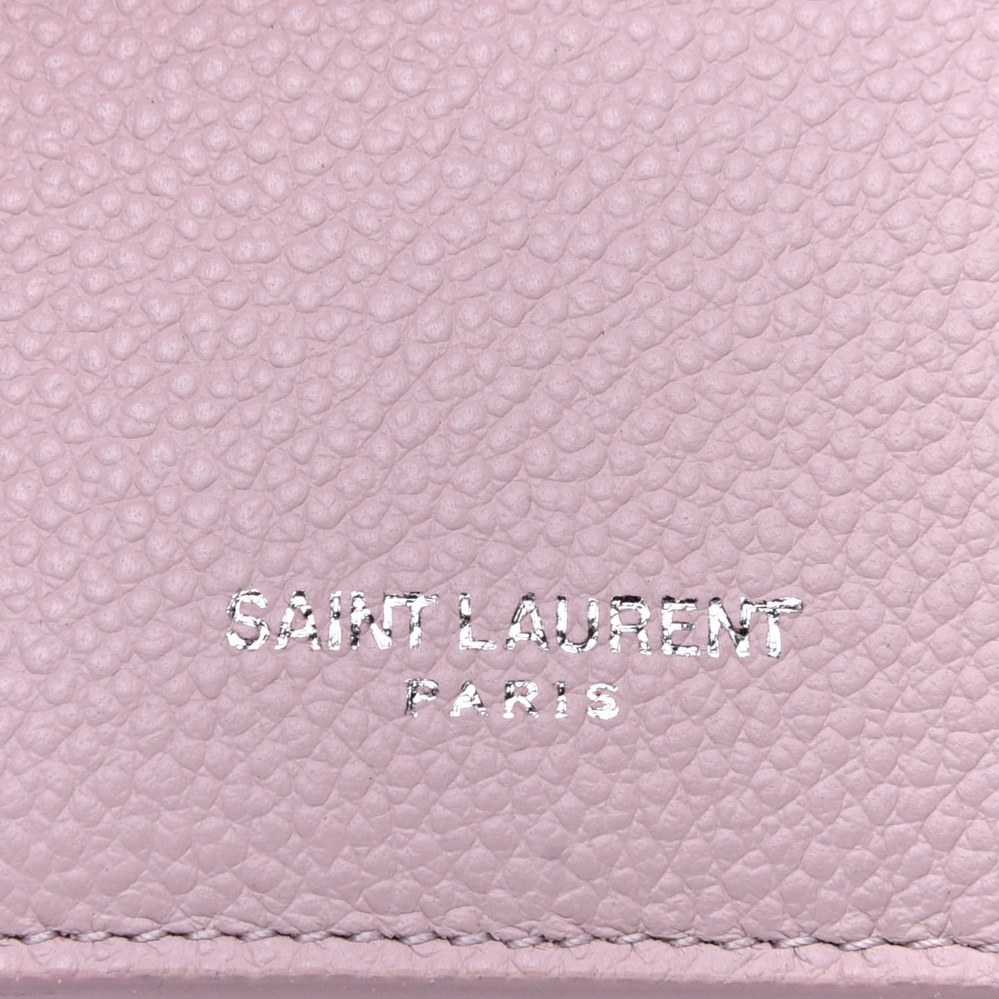 Grained Calfskin 5 Fragments Zip Pouch Card Holder Pale Pink