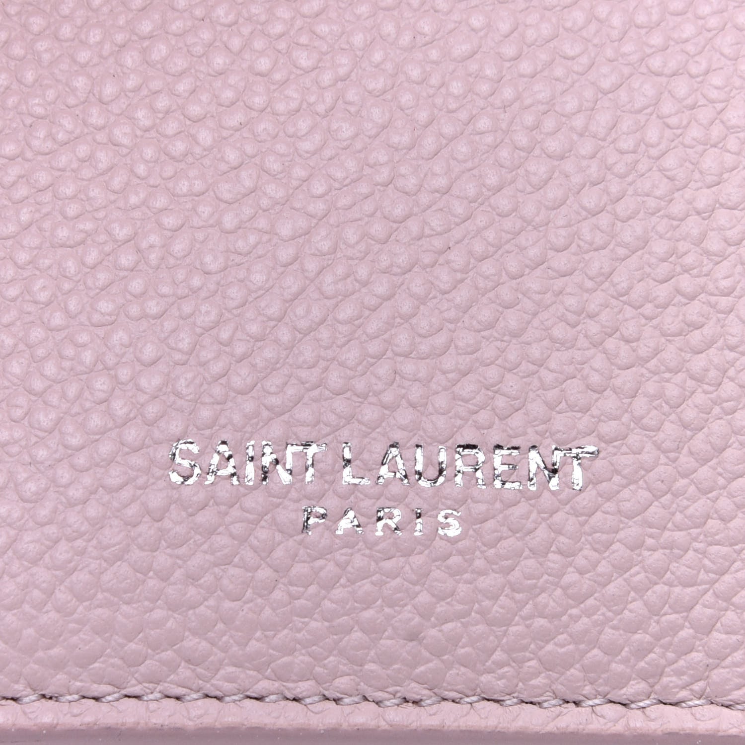 Saint Laurent Grained Calfskin 5 Fragments Zip Pouch Card Holder Pale Pink 19 of 20