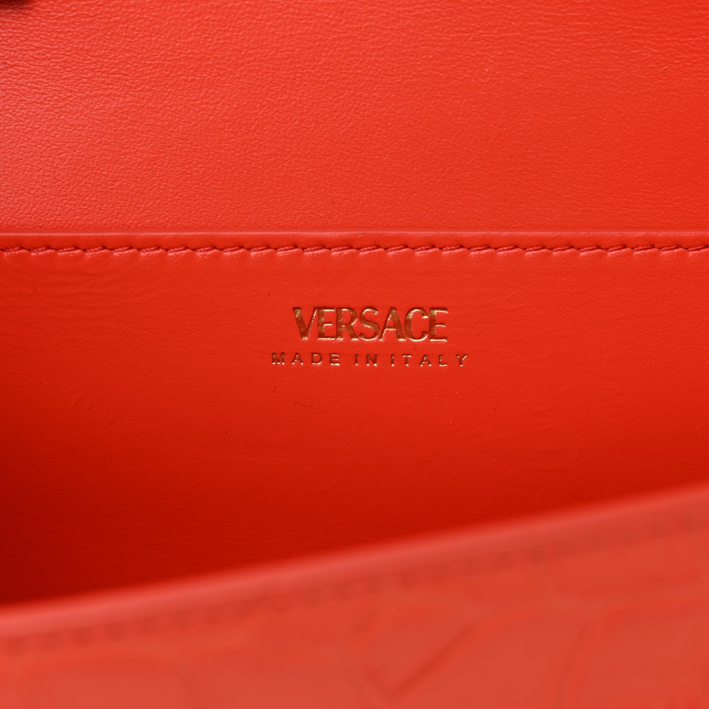 Calfskin Crocodile Embossed Medusa '95 Shoulder Bag Orange