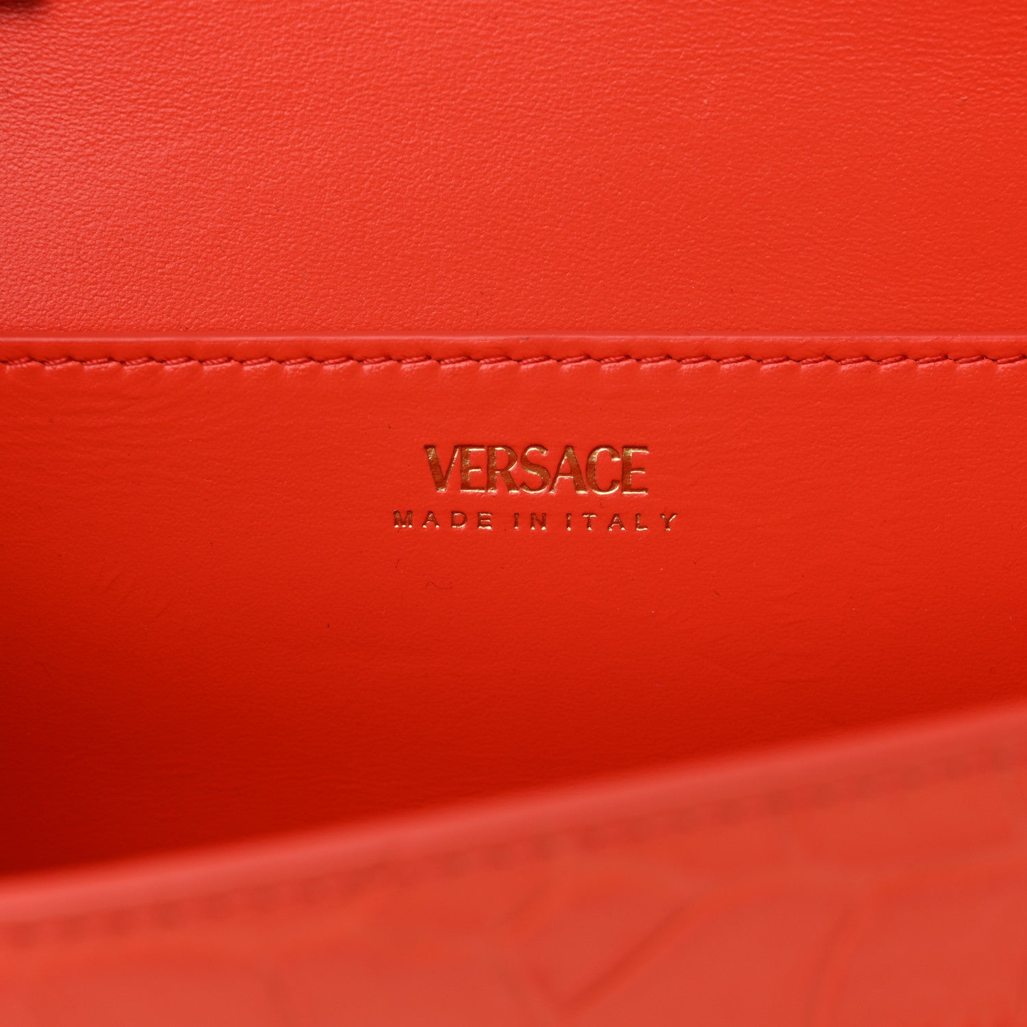 Versace Calfskin Crocodile Embossed Medusa '95 Shoulder Bag Orange 6 of 9