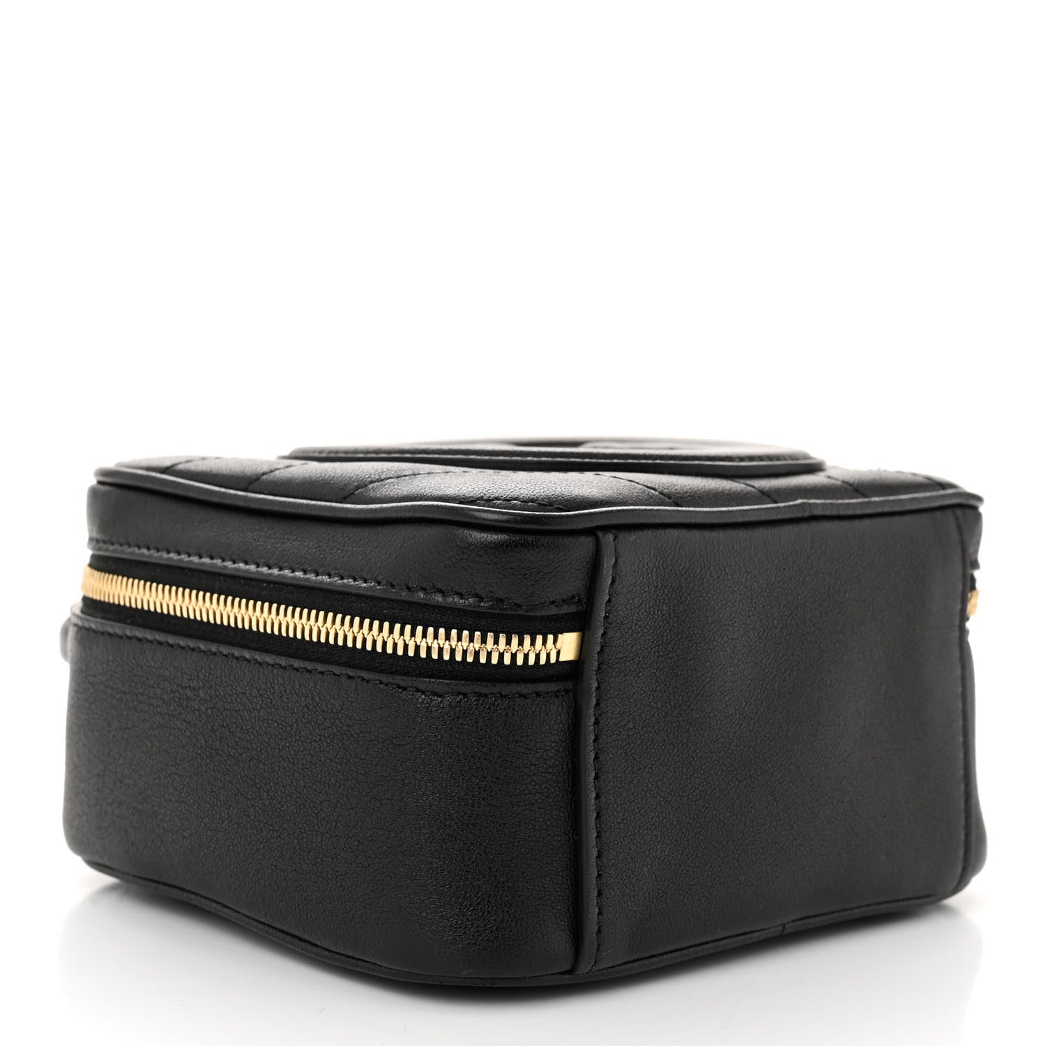 Gucci Sakai Be Green Calfskin Diagonal Stitched Blondie Top Handle Bag Black 4 of 9