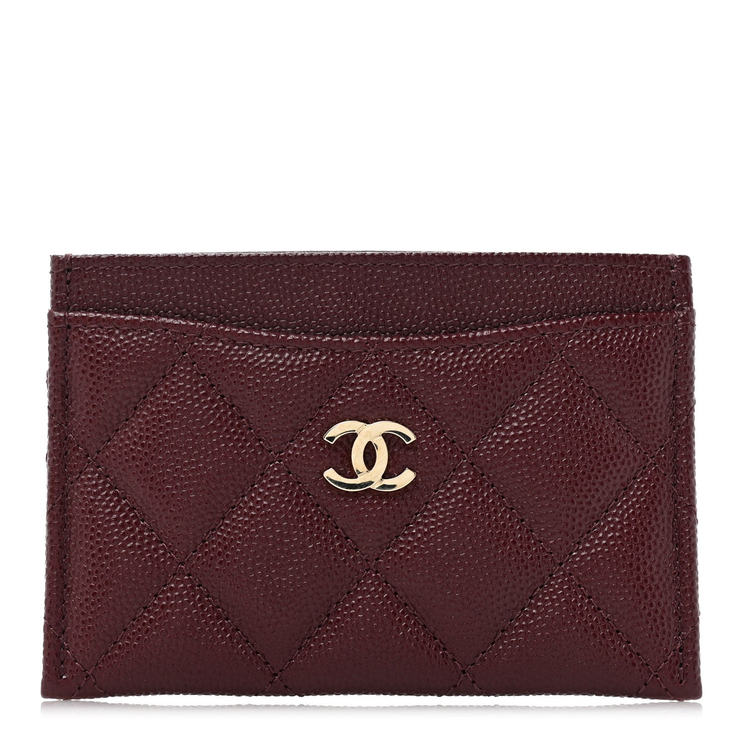 Chanel Caviar Quilted Card Holder Burgundy 1 of 11