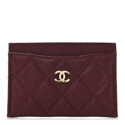 Chanel Caviar Quilted Card Holder Burgundy 1 of 11