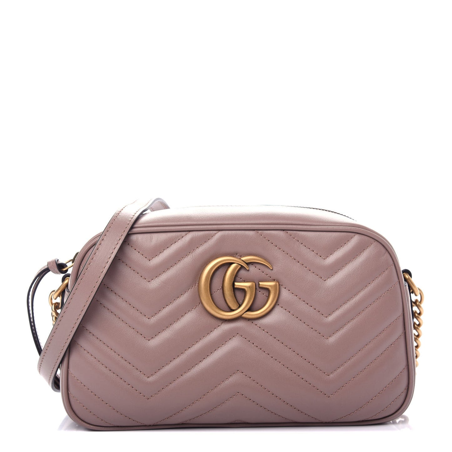 Calfskin Matelasse Small GG Marmont Chain Shoulder Bag Porcelain Rose