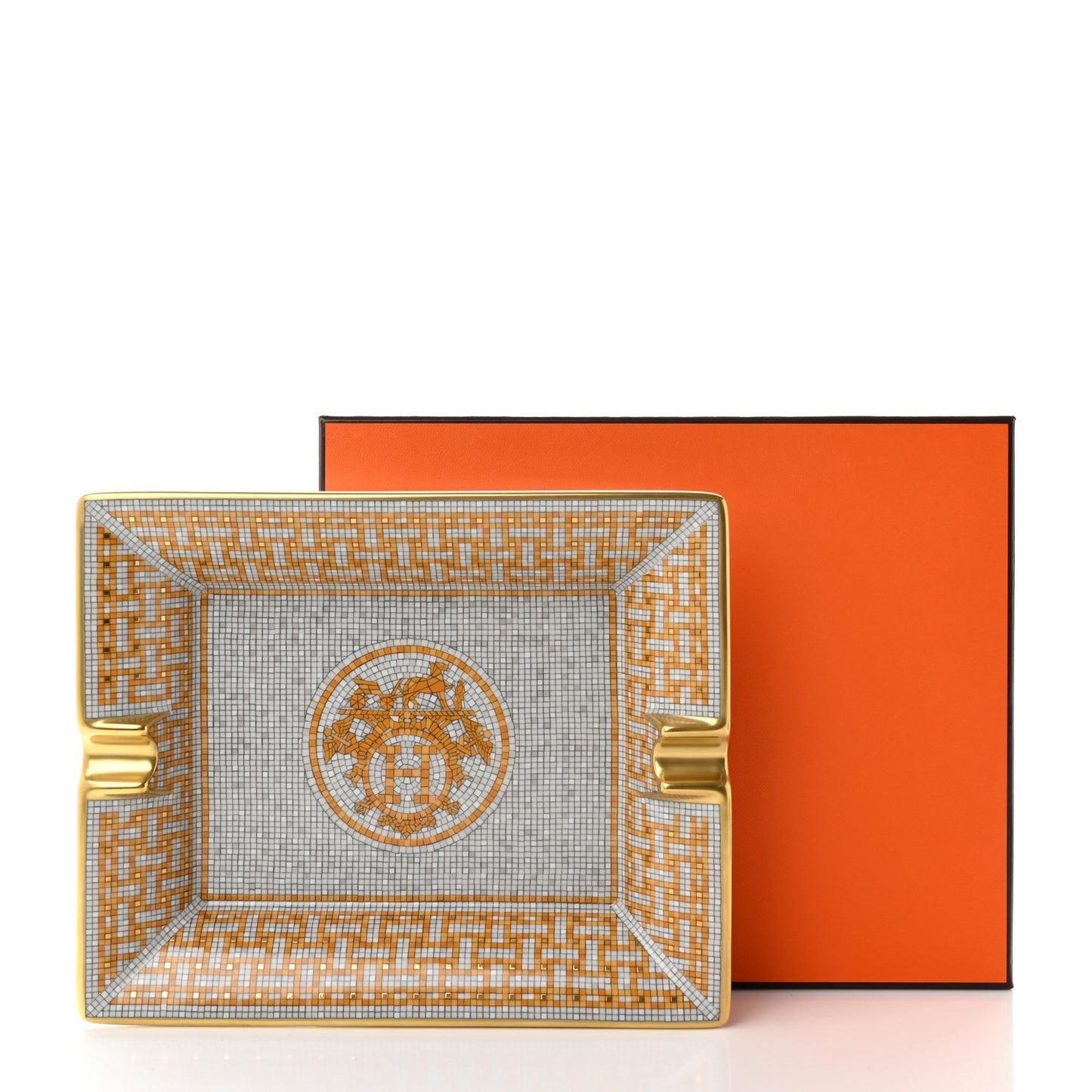 Porcelain Mosaique Au 24 Gold Ashtray