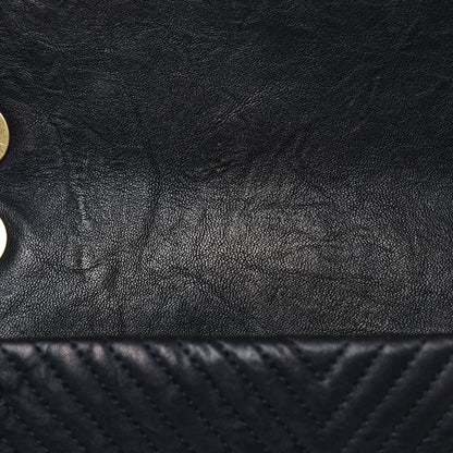 Chanel Calfskin Chevron Quilted Medium Surpique Flap Black 15 of 16