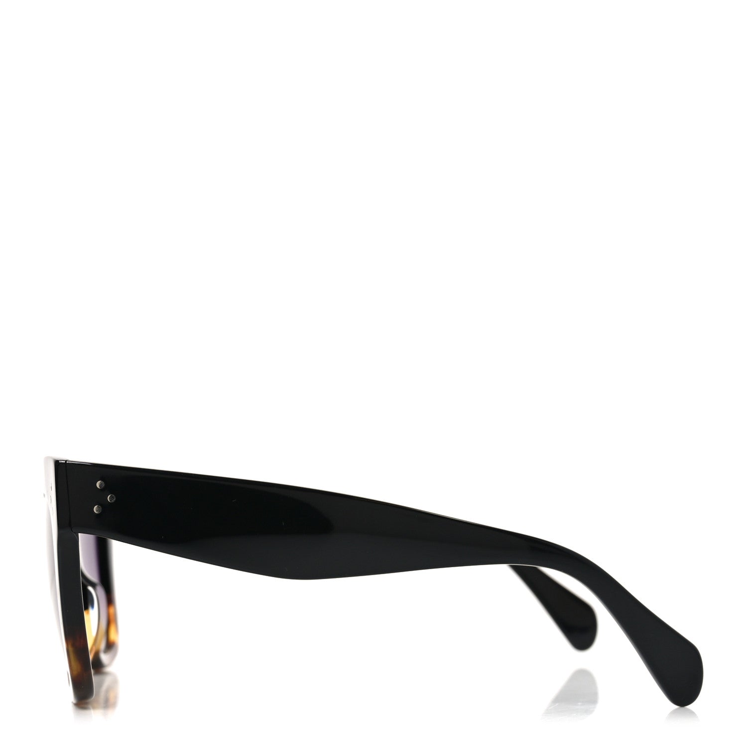 Celine Acetate Polarized Cat Eye Sunglasses CL4004IN Havana Black 3 of 7