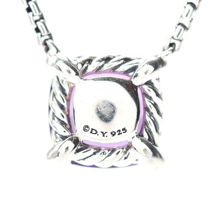 David Yurman Sterling Silver Diamond Amethyst 11mm Chatelaine Pendant Necklace 5 of 5