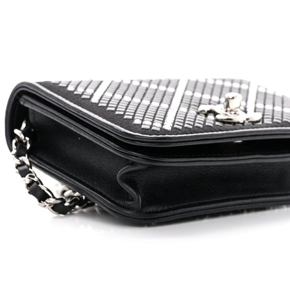 Chanel Lambskin Crystal Quilted Mini Chain Belt Bag Black 10 of 11