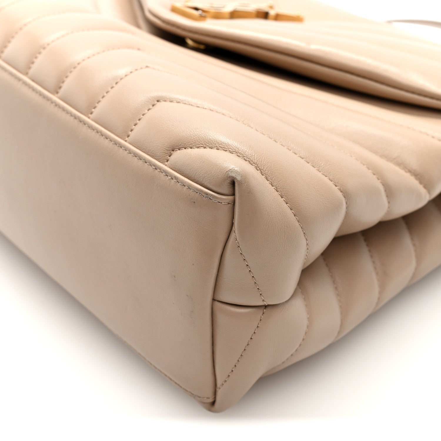 Saint Laurent Calfskin Y Quilted Monogram Medium Loulou Chain Satchel Dark Beige 9 of 9